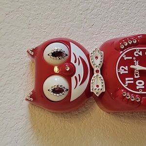 Jeweled Scarlet Red Kit-Cat Klock clock SUPER RARE